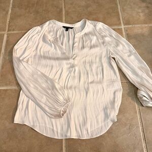 Banana Republic Silky White Long Sleeve Blouse